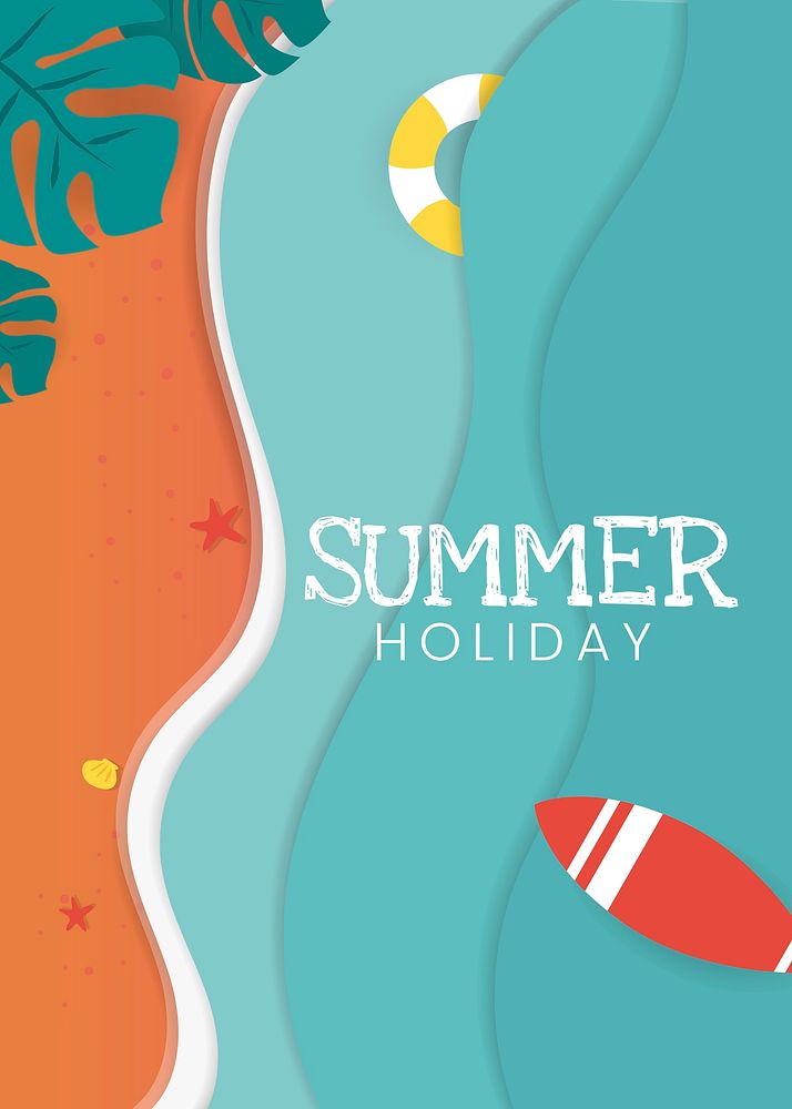 Summer holiday tropical beach background vector