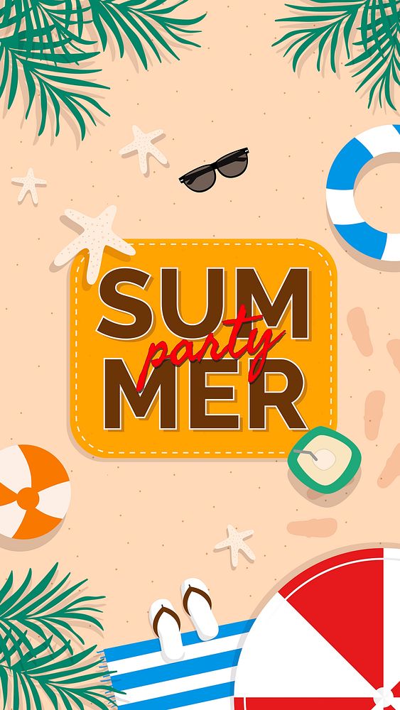 Tropical summer party design vector