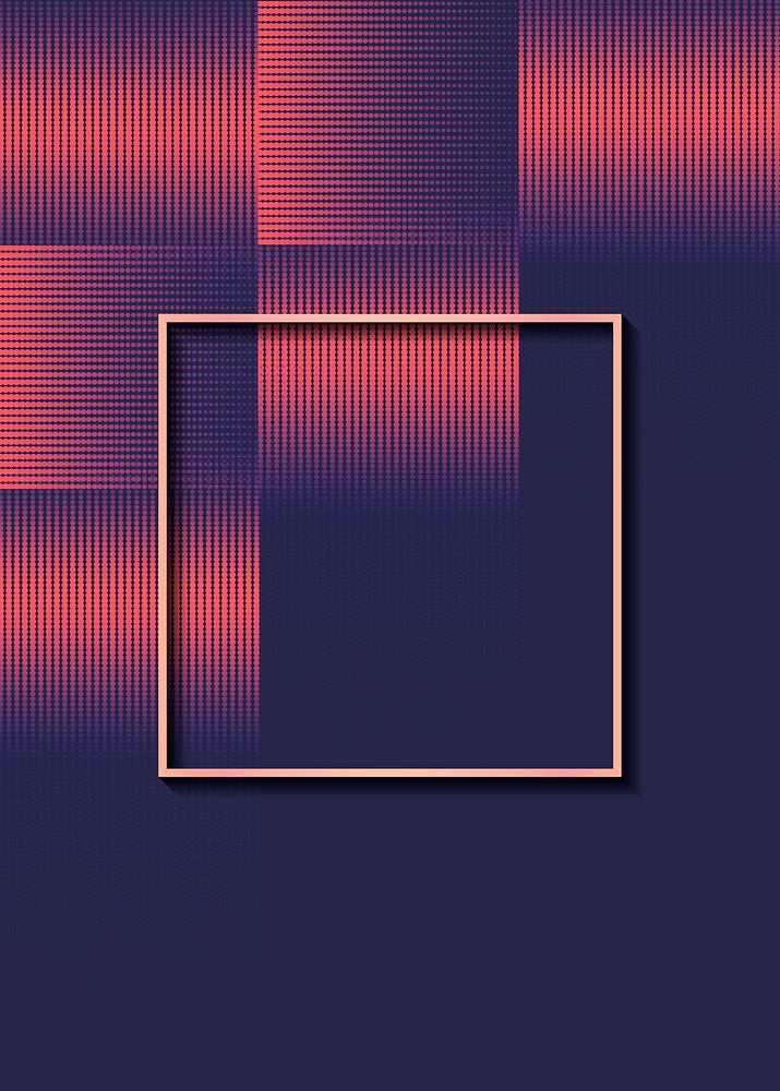 Square frame on halftone navy blue background vector