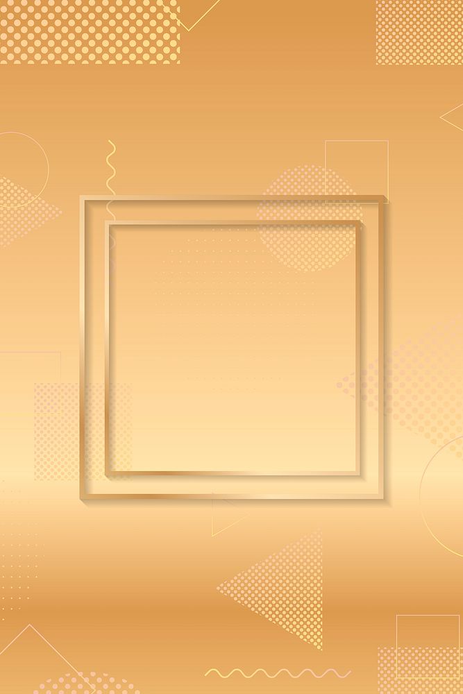 Square frame on halftone yellow background vector