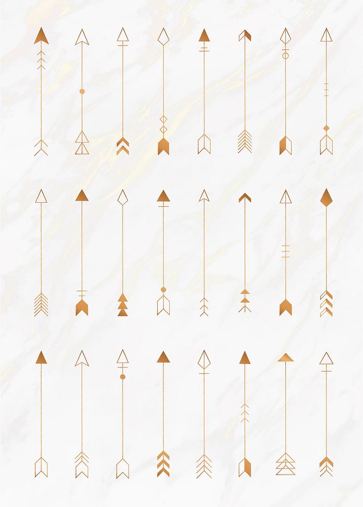 Arrow design element on a marble background vector