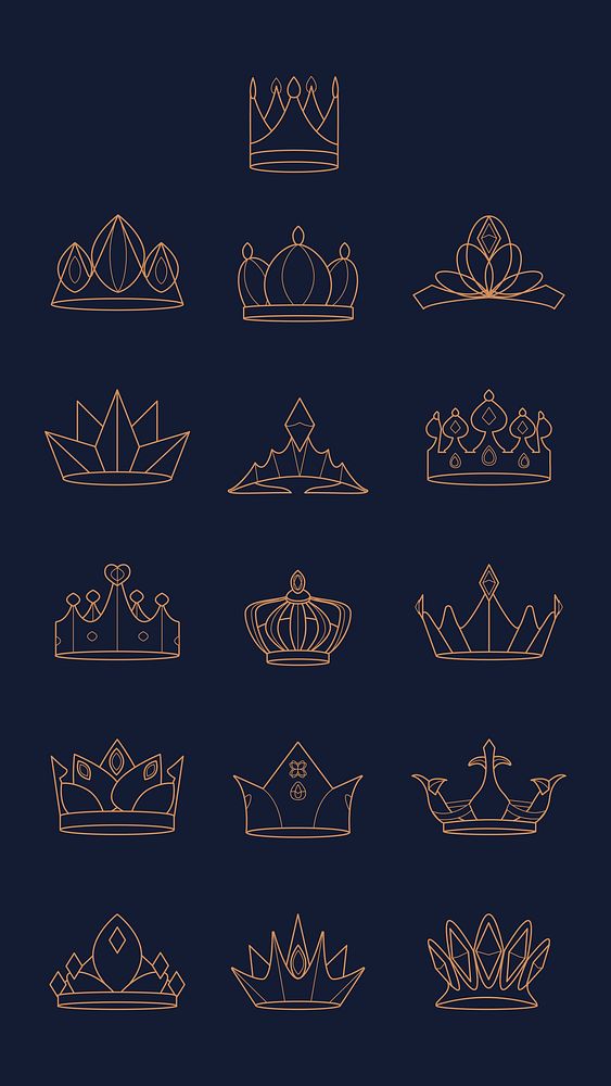 Luxurious royal crown designs vector collection