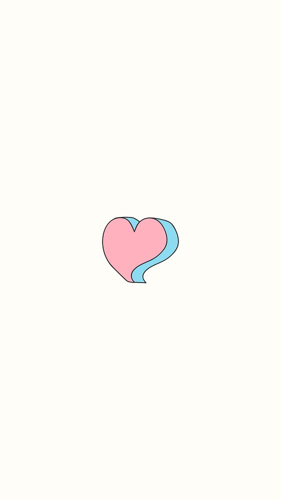 Pink doodle heart icon vector