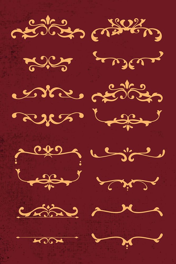 Premium vintage golden ornamental frame collection vector