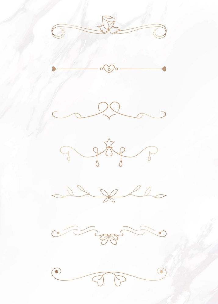 Gold feminine ornamental dividers vector collection