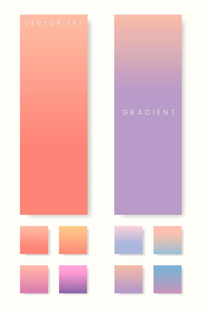 Pastel gradient background vector set