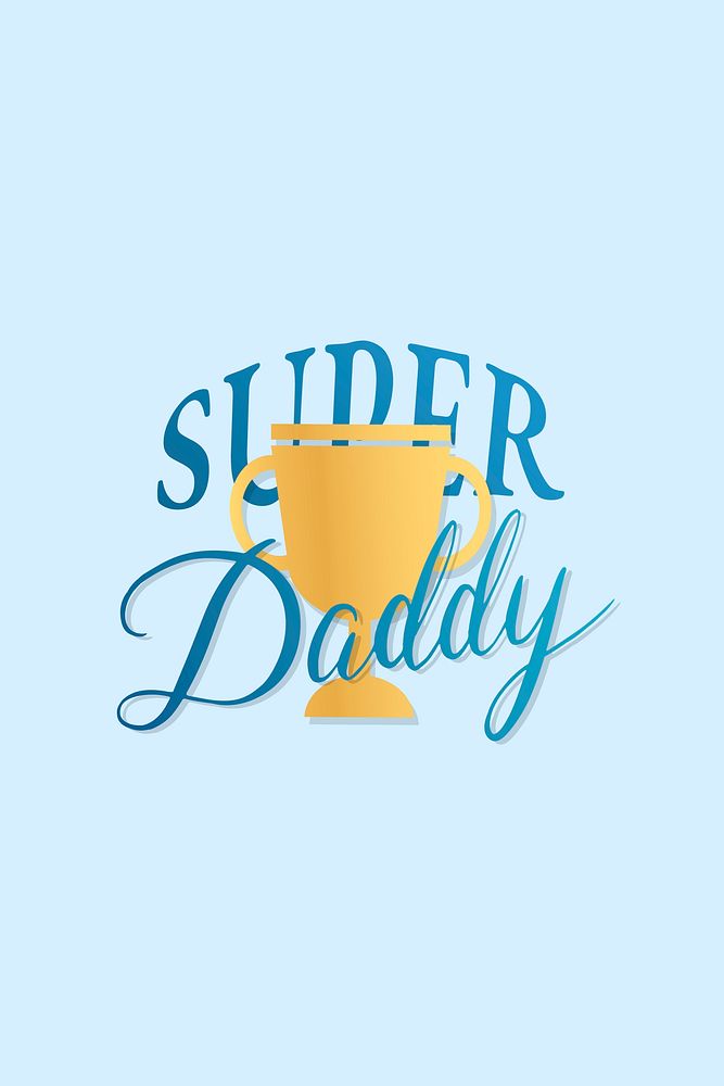 Blue super daddy card vector