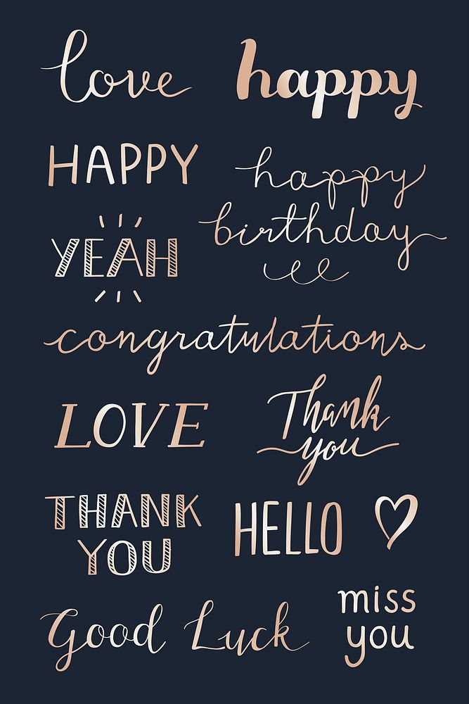 Greetings typography design vector collection