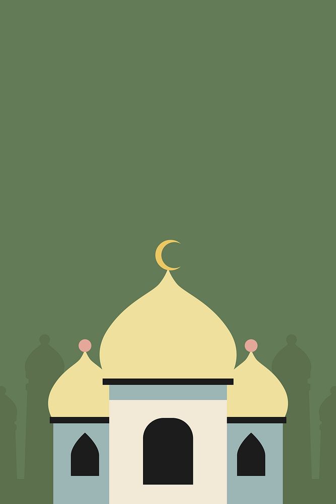 Green Ramadan Mubarak vector Eid background