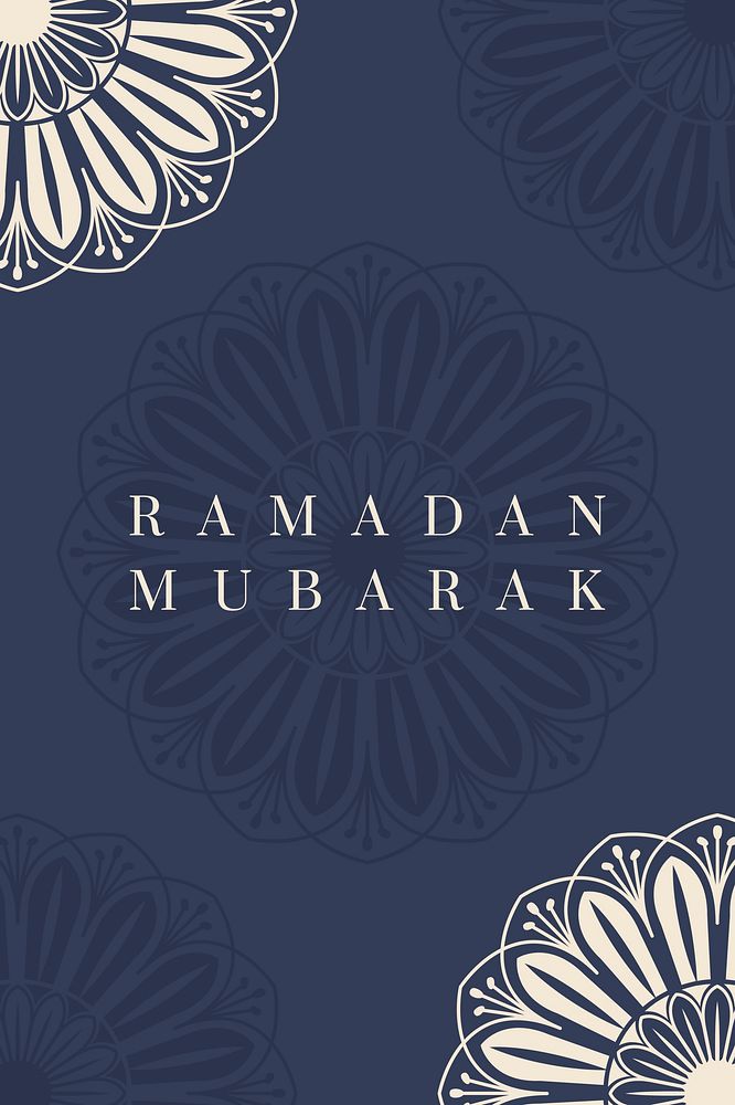 Blue Islamic floral background for Ramadan Mubarak and Eid festivals