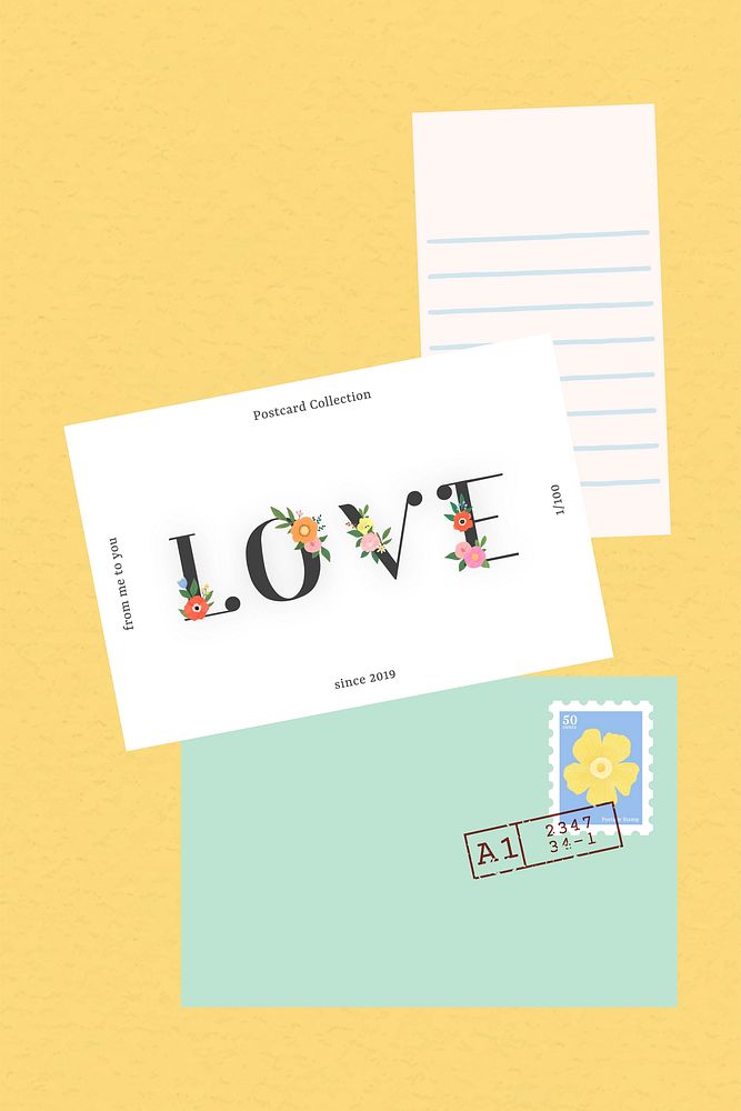 Elegant love lettering on a card vector