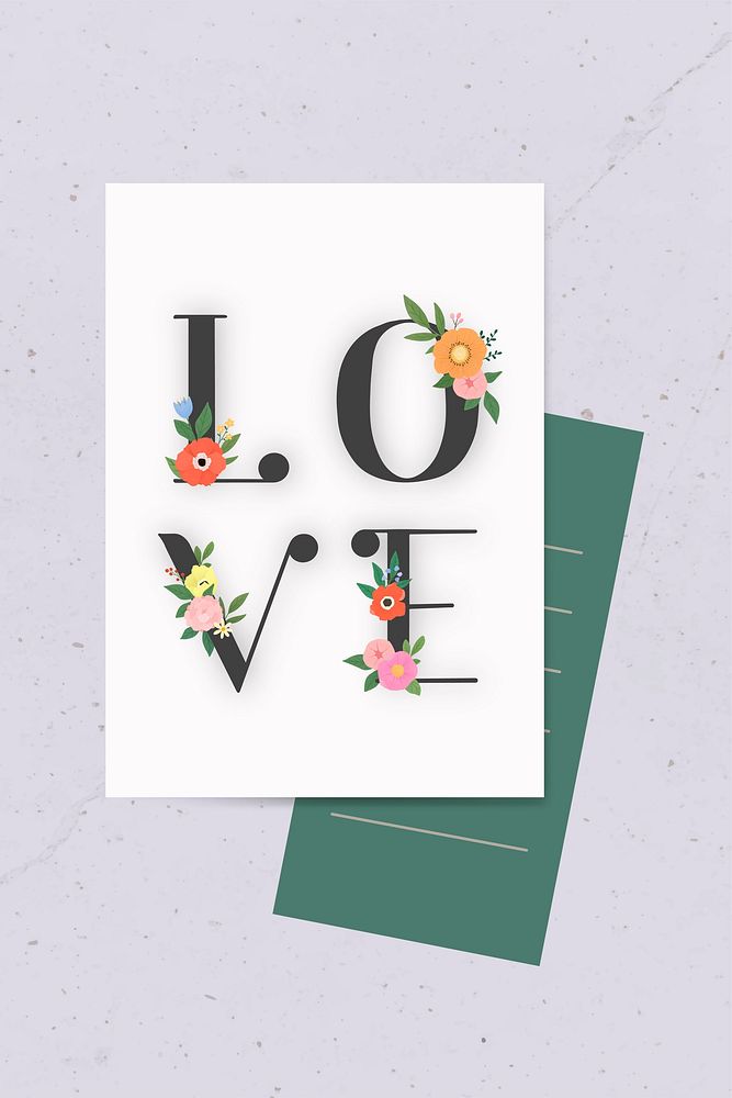 Elegant love lettering on a card vector