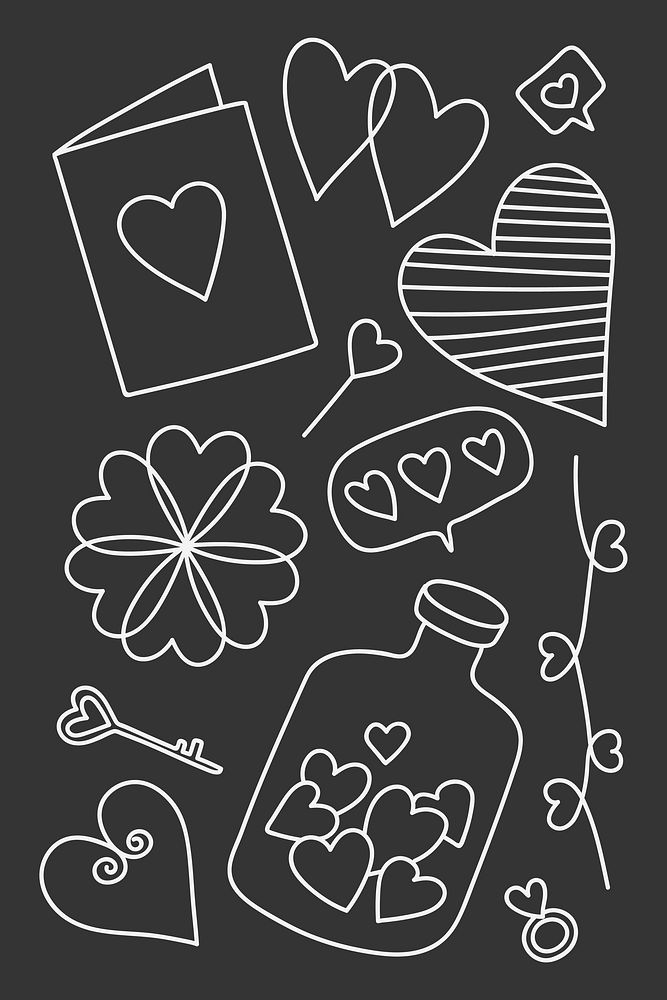 Hand drawn love and valentine's day doodle vector collection