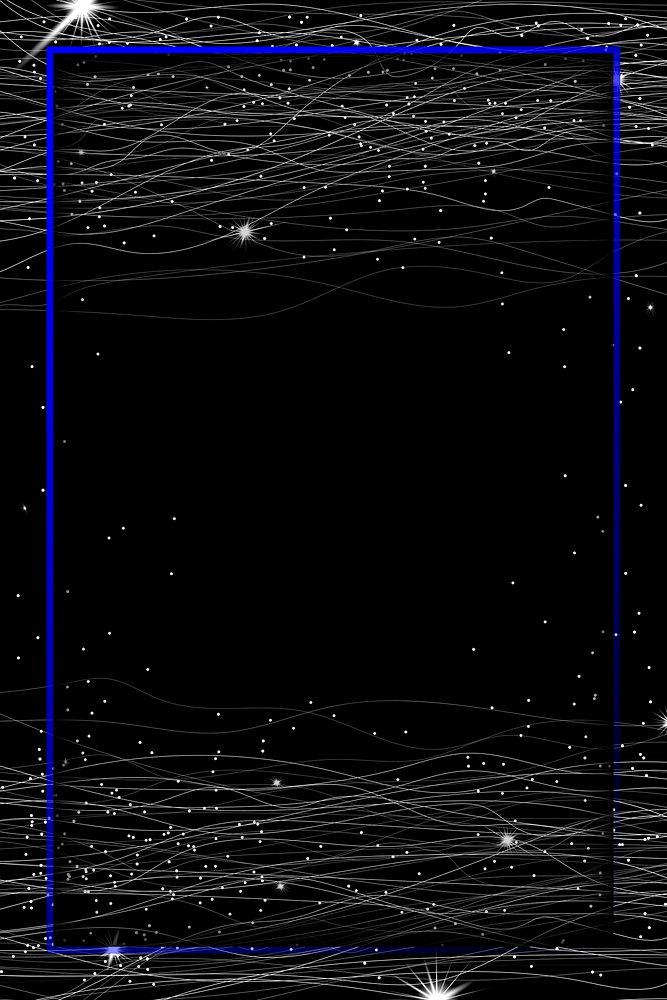 Blue rectangle frame on a black background vector