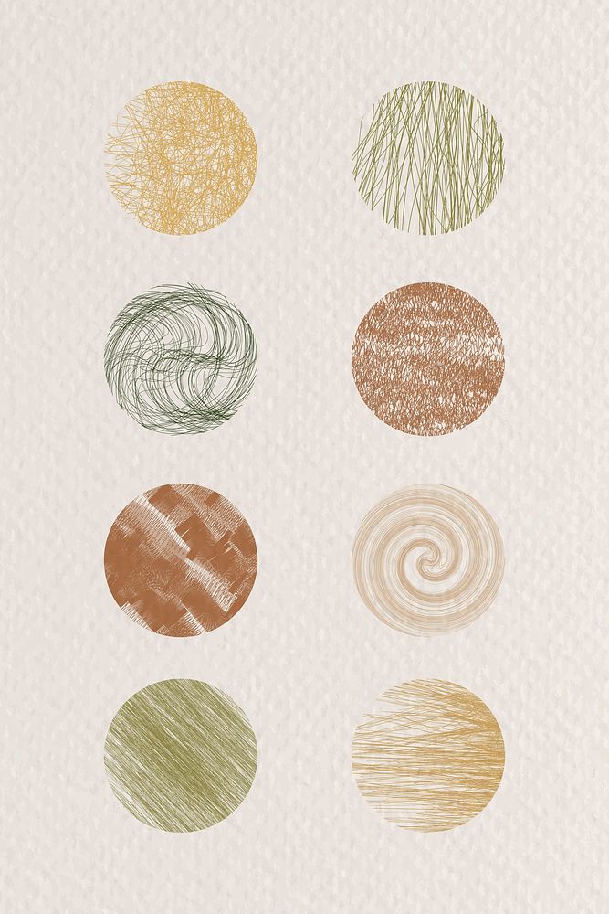 Earth tone circular design collection vector