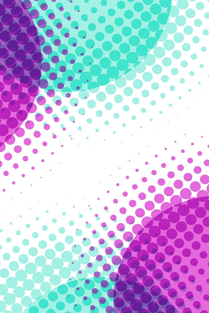 Circle purple and teal halftone pattern background vector