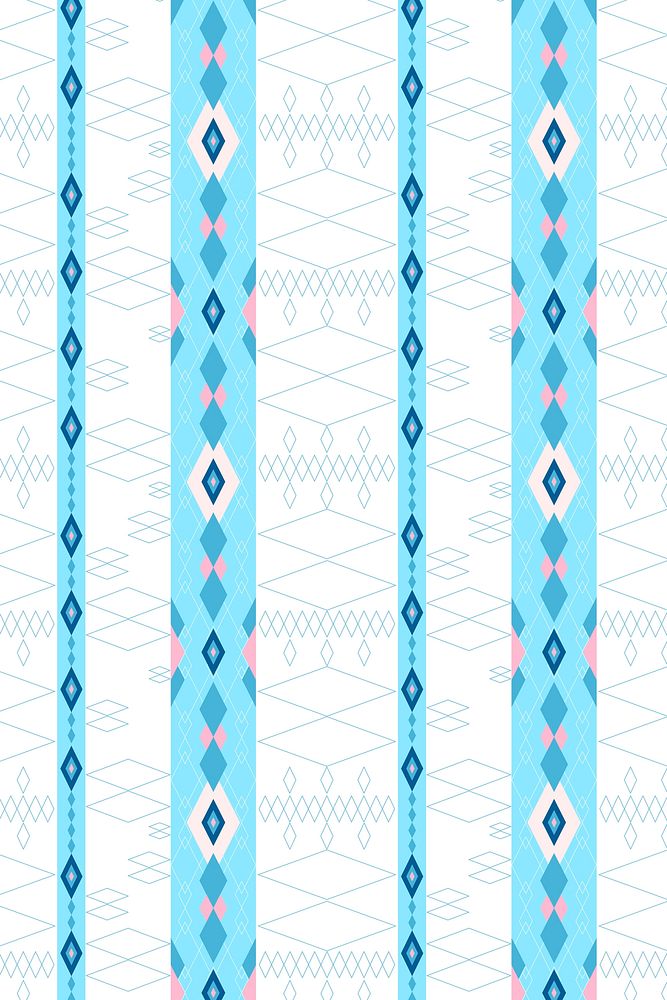 Bright blue and pink seamless geomtric patterned background vector