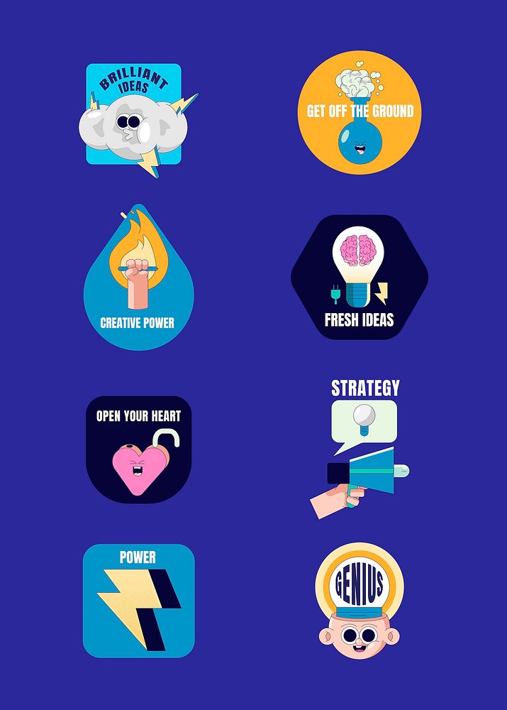 Creative motivational badge collection vector