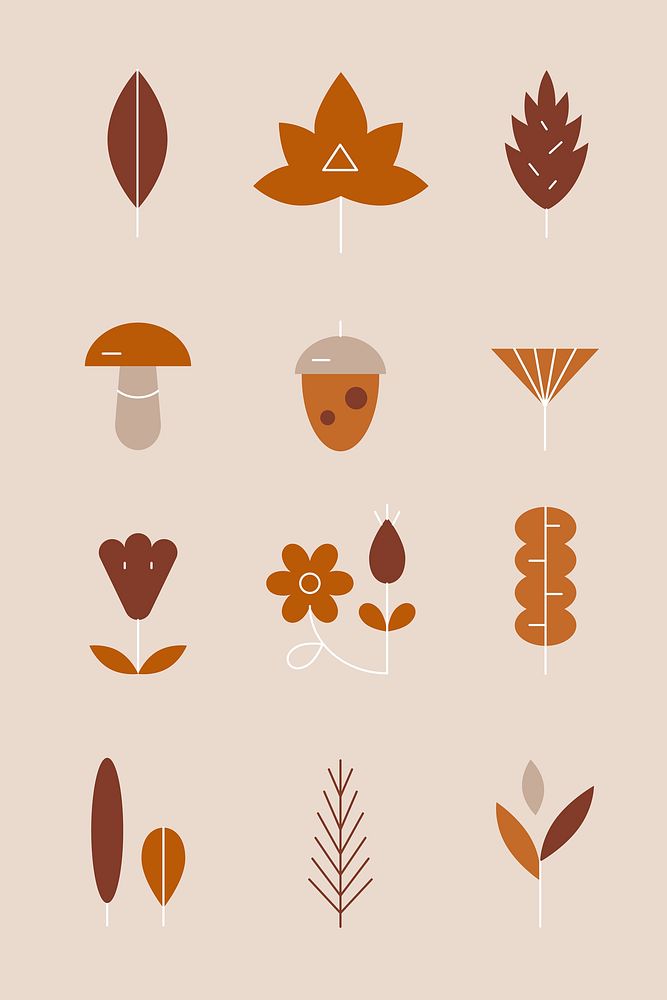Autumn element pattern background vector