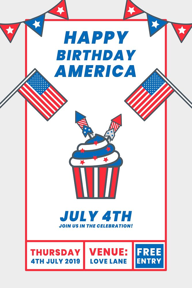 Happy birthday America poster vector