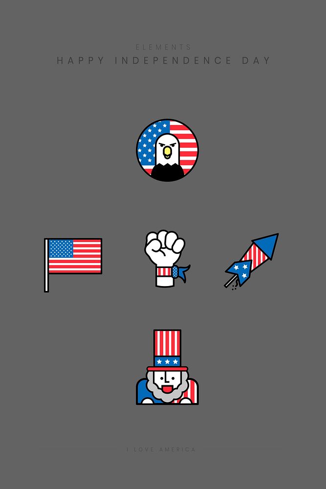 Happy independence day America collection vector
