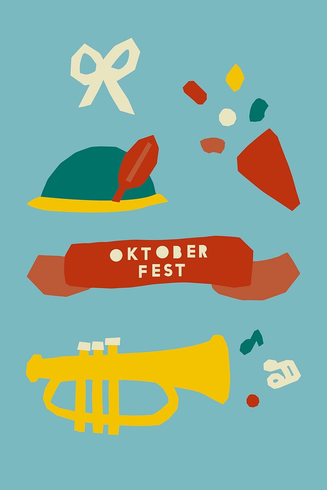 Cute Oktoberfest design element vector set