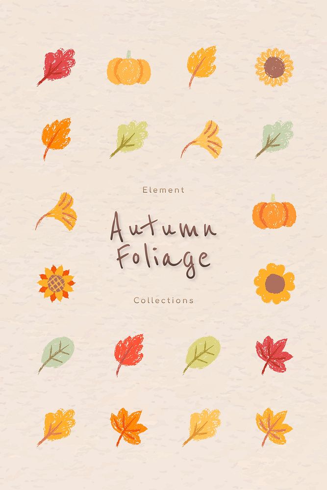 Autumn foliage  design elements vector set