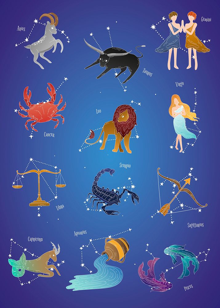 Astrological star signs vector set | Premium Vector - rawpixel