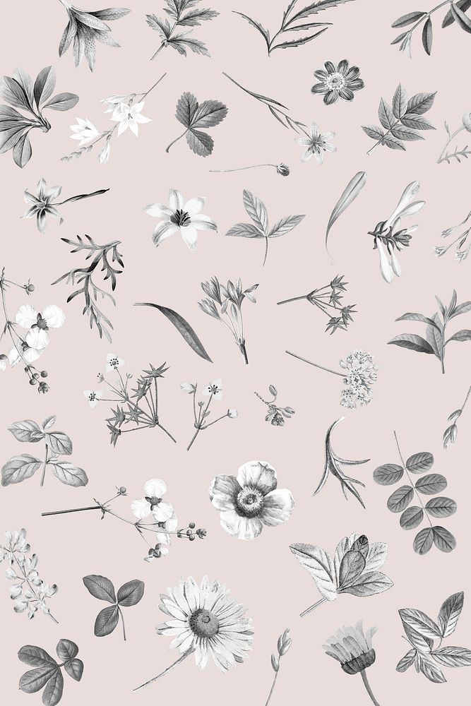 Pink floral wallpaper design vector