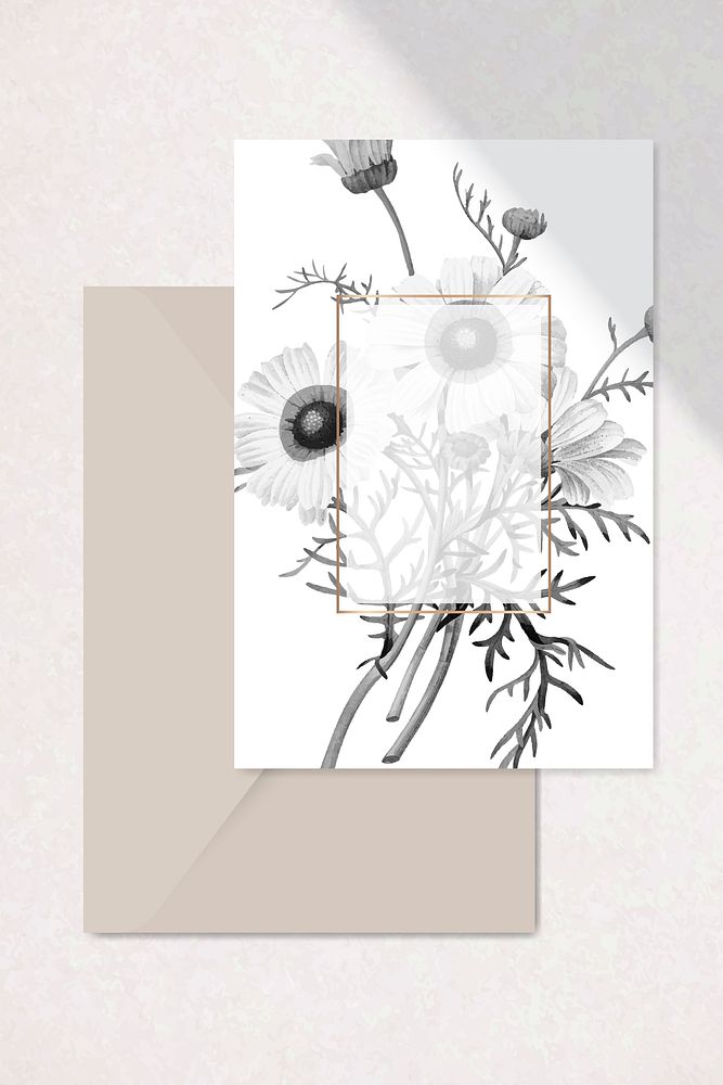 Blank floral card design vector