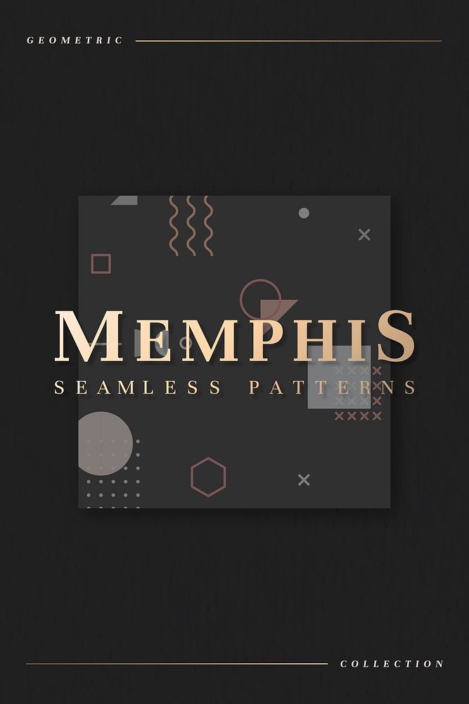 Black Memphis pattern wallpaper vector