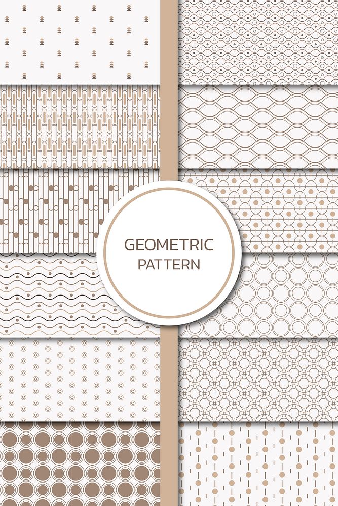 Seamless geometric pattern vector set