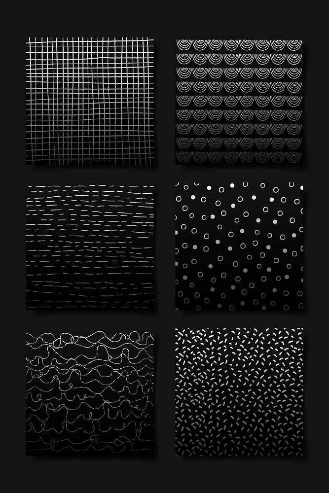 Black abstract brush background vector set