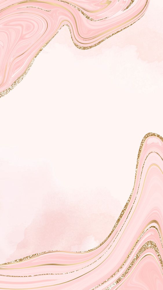 Cute pink marble mobile wallpaper with gold lining