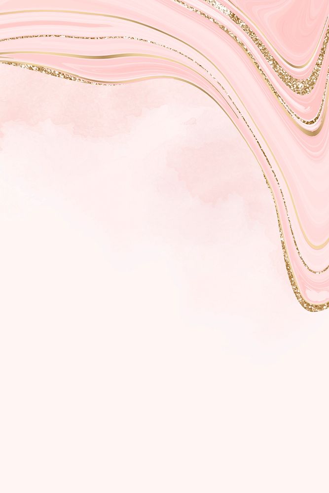 Pastel pink marble background with gold lining