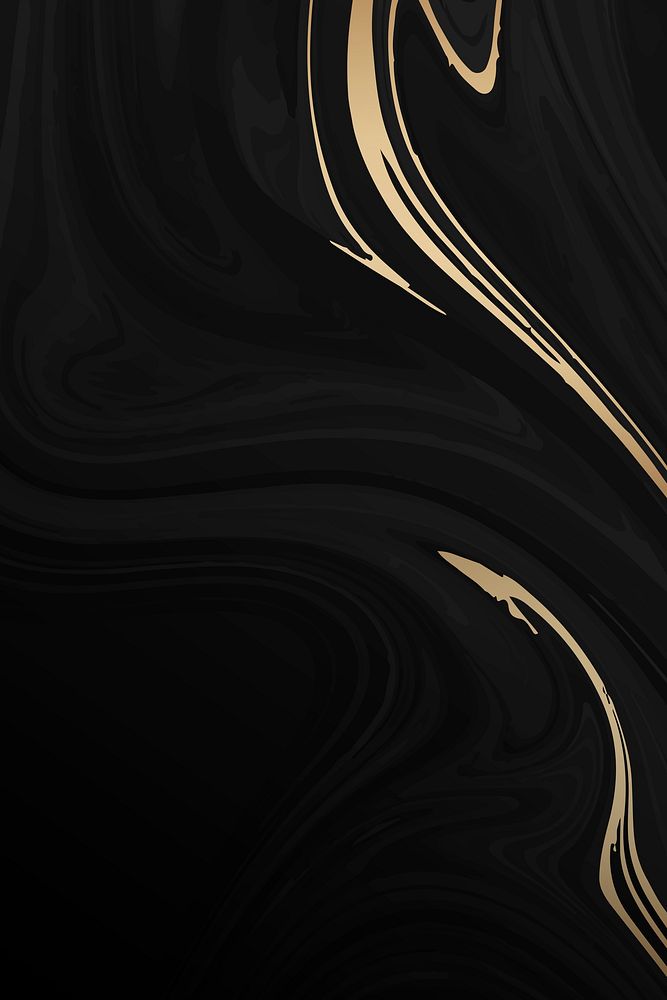 Black marble background with golden lining