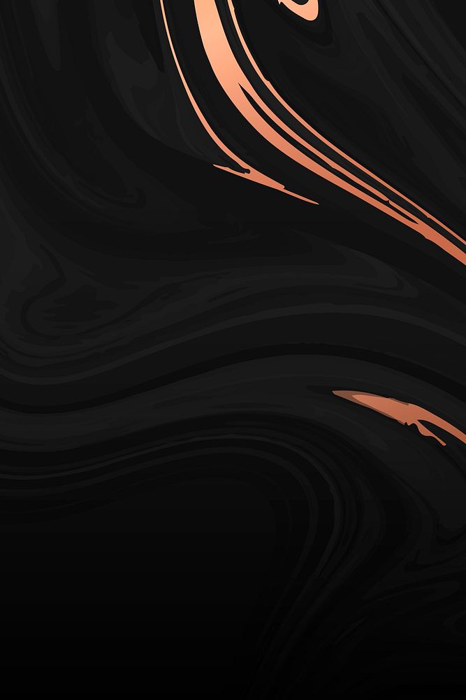 Copper and black fluid patterned background vector