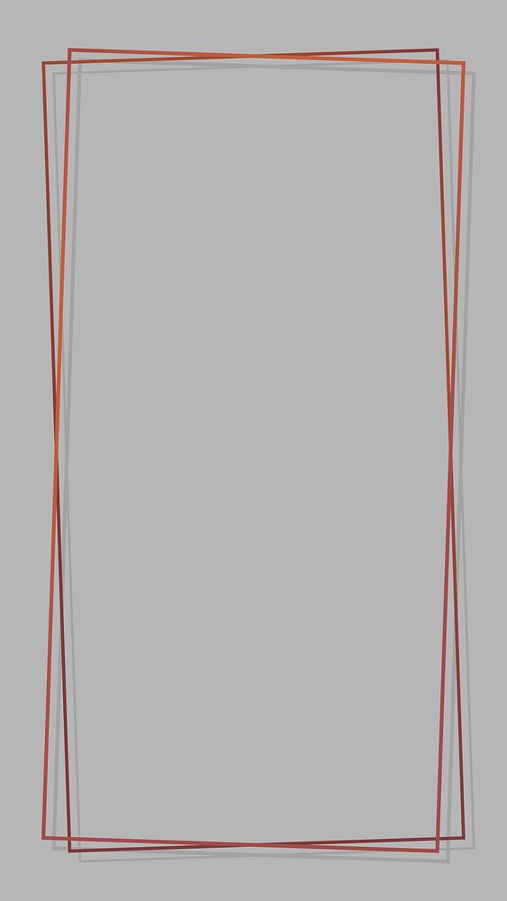 Bronze frame gray mobile screen template vector