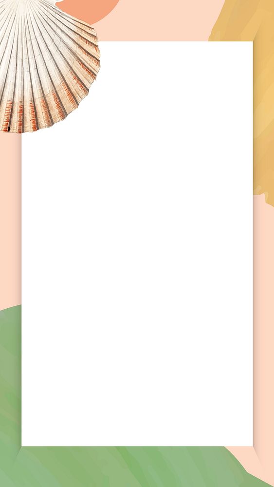 Clam shell pattern on white mobile phone wallpaper vector