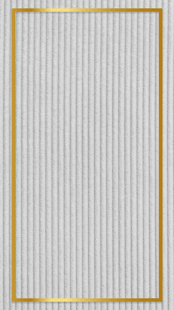Gold frame on corduroy textured mobile screen template vector