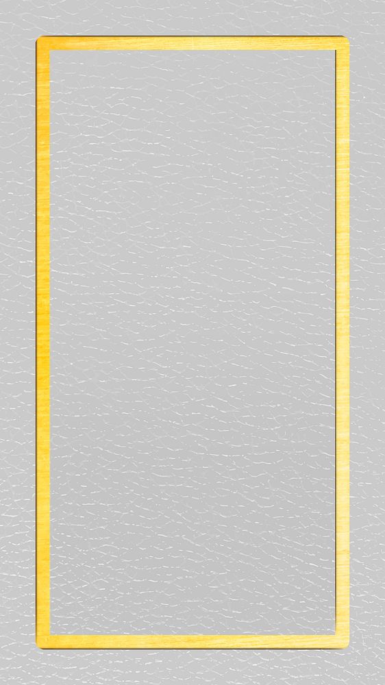 Gold frame on white leather mobile screen template vector