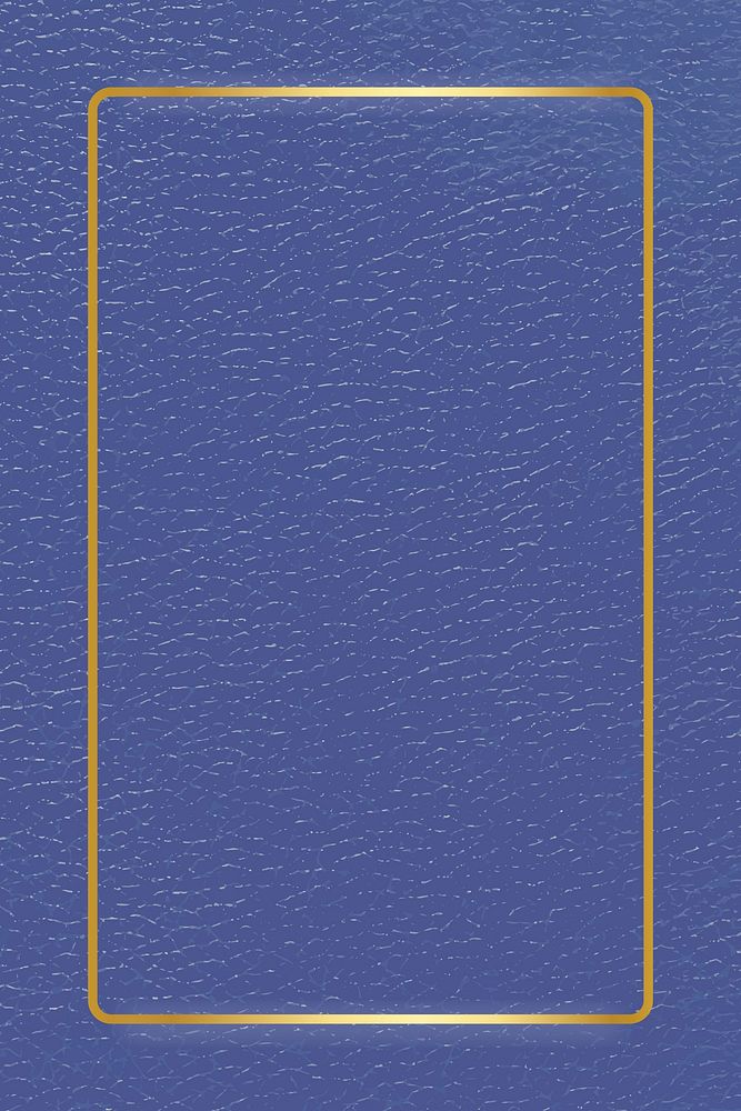 Gold frame on blue leather background vector
