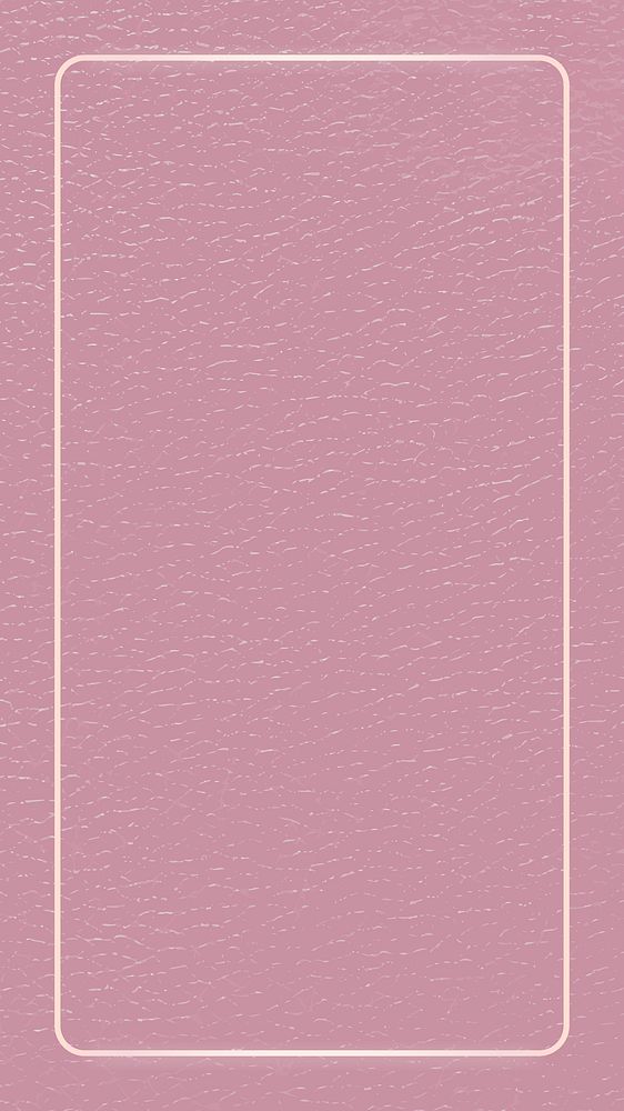Silver frame on pink leather texture mobile screen template vector
