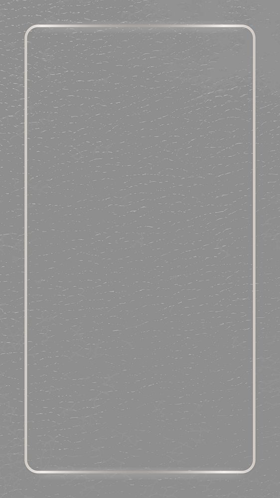 Silver frame on mobile screen template vector