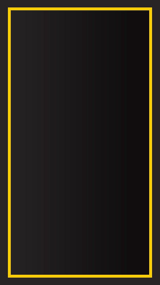 Yellow border black mobile phone wallpaper vector