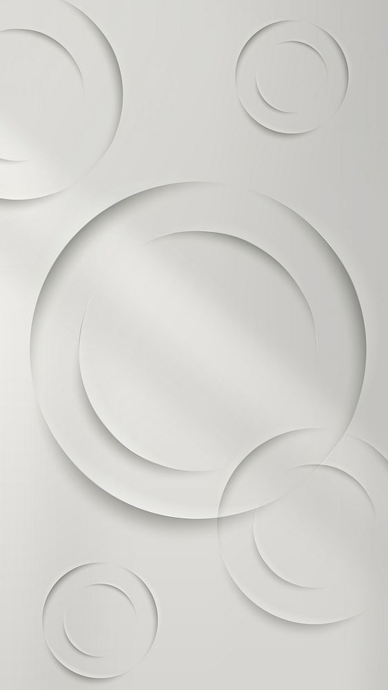White circles with drop shadow mobile phone wallpaper vector