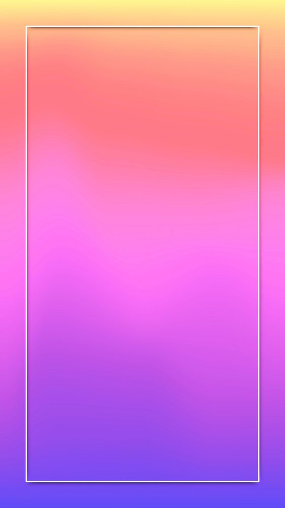 white frame on blue and pink holographic pattern mobile phone wallpaper vector