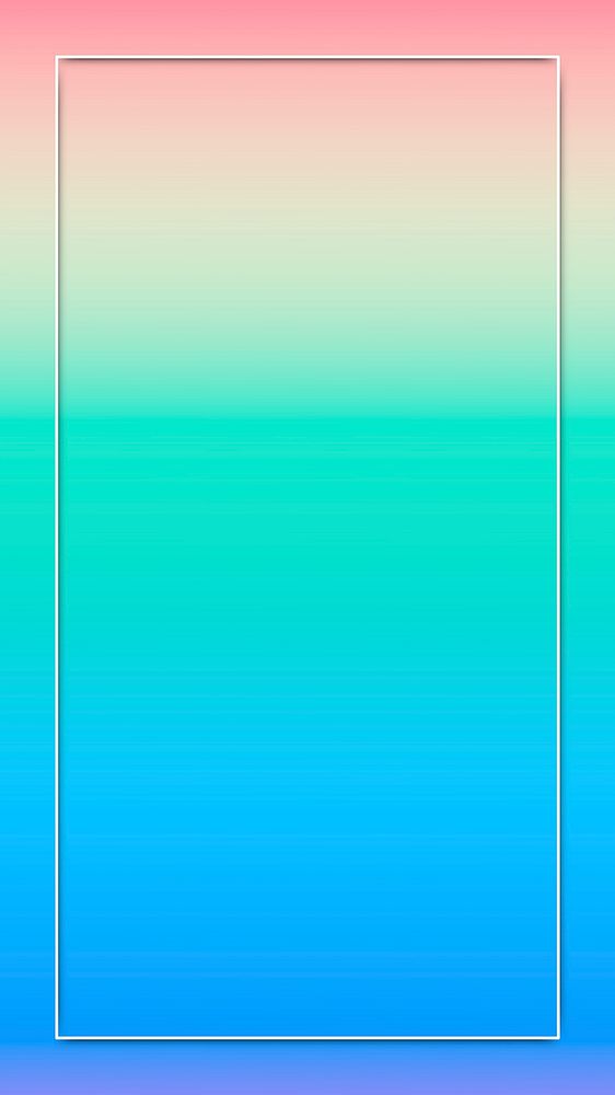 White frame on holographic pattern mobile phone wallpaper vector