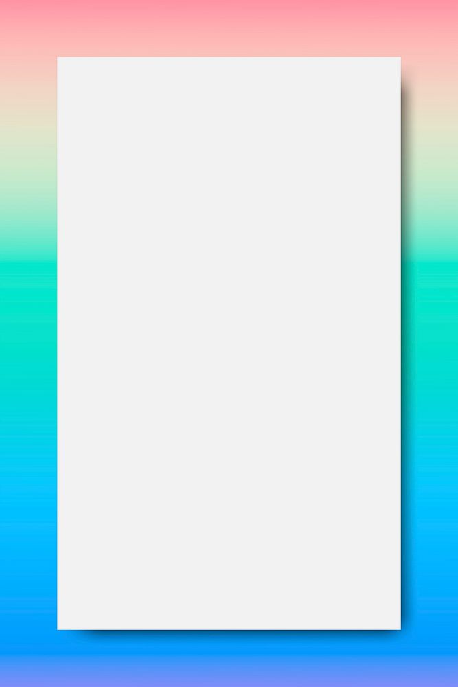 Pastel blue and green holographic pattern frame vector