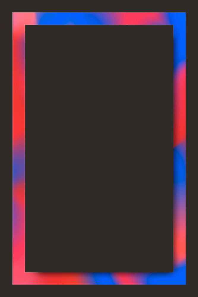 Red and blue holographic pattern frame vector